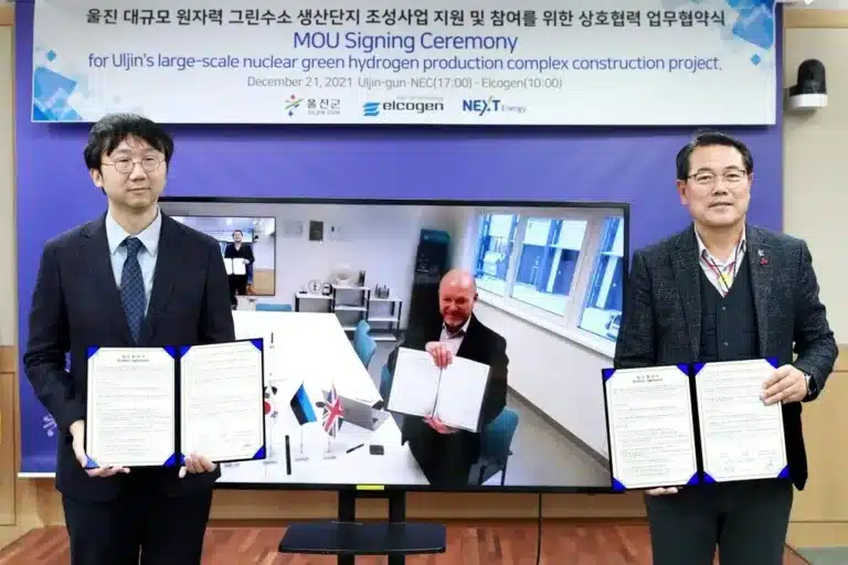 Elcogen sign MOU to provide electrolysis technology for nuclear hydrogen production in Korea